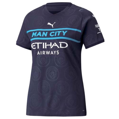 Camiseta Manchester City Replica Tercera Ropa Mujer 2021/22